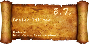 Breier Tímea névjegykártya